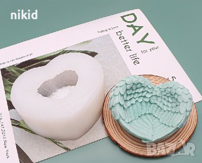 3D Огромни ангелски крила криле силиконов молд форма калъп гипс сапун калъп торта, снимка 2 - Форми - 38010463