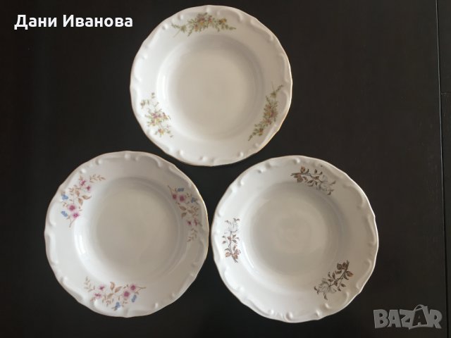 8 бр. порцеланови чинии с различна декорация, снимка 6 - Чинии - 32760663