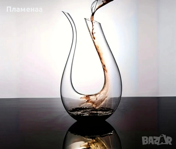Дизайнерски стъклен декантер, снимка 3 - Други - 53188243