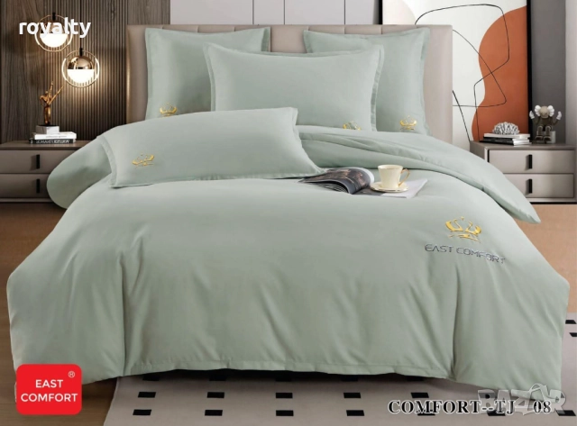 Луксозен комплект с бродерия от 100% памук, снимка 6 - Спално бельо - 52238381