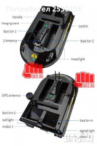 НОВА С гаранция Лодка тримаран до 10кг  захранка GPS 9точков + автопилот, снимка 11 - Стръв и захранки - 28144489