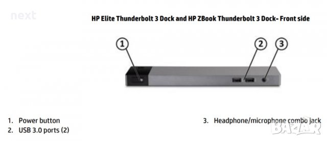 Докинг станция HP Thunderbolt 3 Dock HSTNN-CX01 + Гаранция, снимка 9 - Кабели и адаптери - 32212807