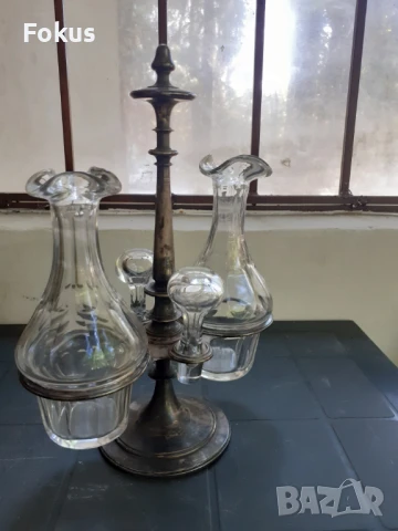 Уникален стар антикварен посребрен оливерник на Cristofle, снимка 4 - Антикварни и старинни предмети - 50929582