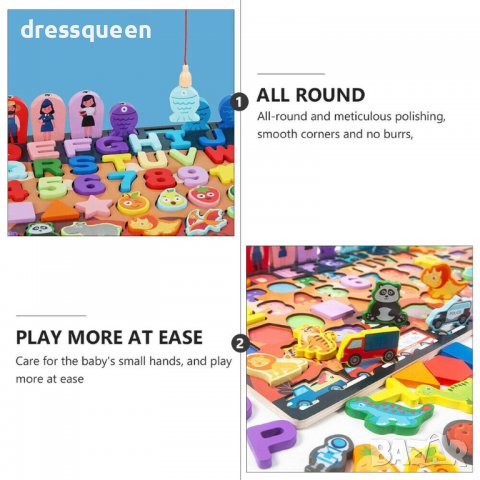 3572 Игра за сортиране с дървени фигурки и магнитен риболов, снимка 15 - Образователни игри - 37773296