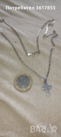 Сребърен кръст с колие, снимка 1 - Колиета, медальони, синджири - 40483688
