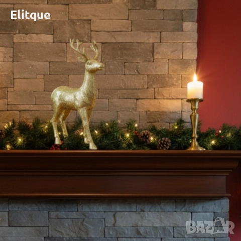 Декоративен Коледен eлен – Златист или бял, с празнични детайли, снимка 7 - Други стоки за дома - 52629513