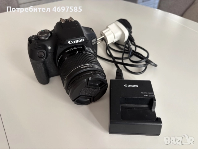 Фотоапарат DSLR Canon EOS 2000D + зарядно, снимка 4 - Фотоапарати - 52955722