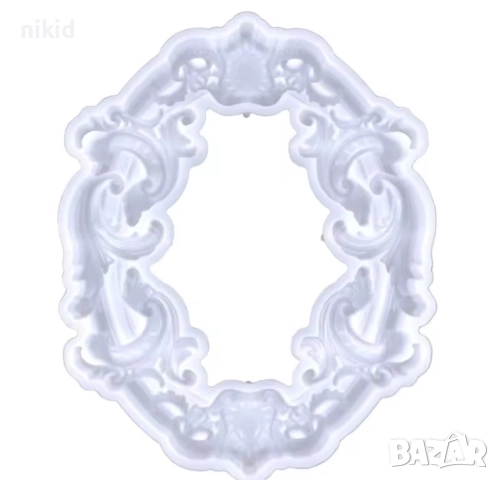 Огромна рамка овал елипс силиконов молд форма калъп за фондан шоколад гипс смола украса, снимка 3 - Форми - 51448998