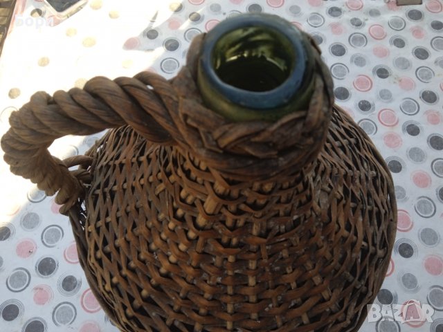 Стара дамаджана 10 литра зелено стъкло, снимка 4 - Други - 39734025