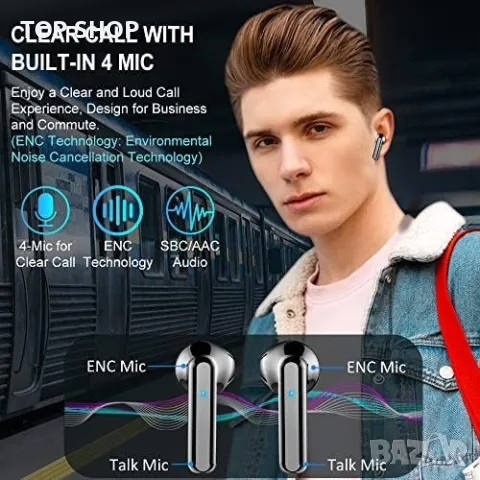 Нови Безжични Bluetooth 5.3 слушалки Водоустойчиви USB-C, снимка 3 - Bluetooth слушалки - 49444285