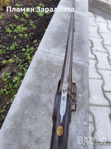 Автентична капсулна пушка с микелет и дамаскова цев, снимка 14 - Антикварни и старинни предмети - 52788304