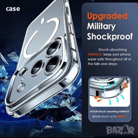 iPhone 17 всички модели MagSafe case,калъф с протектор около камерите Нови, снимка 6 - Калъфи, кейсове - 51890288