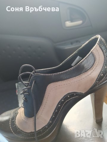 Елегантни кожени обувки , снимка 1 - Дамски обувки на ток - 40792243