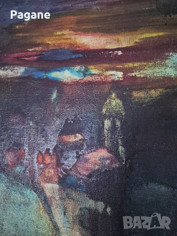 Маслена картина 60/41 см – експресивен пейзаж, снимка 4 - Картини - 53571623