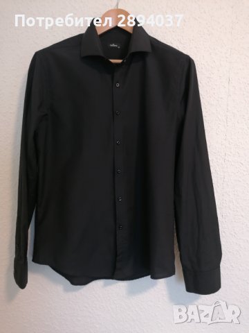 Черна мъжка риза TUDORS XL в отлично състояние, снимка 2 - Ризи - 43711390