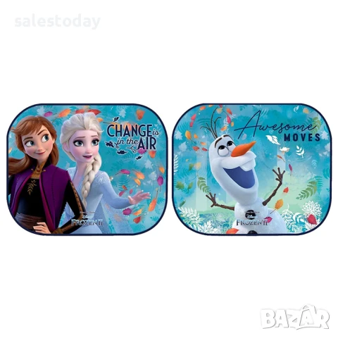 Страничен сенник Frozen 2, Сенници за кола Замръзналото кралство 2,  44x35см 2БР