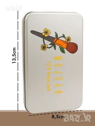 12 бр професионални четки за грим сенки руж очи в кутия, снимка 3 - Други - 40335269