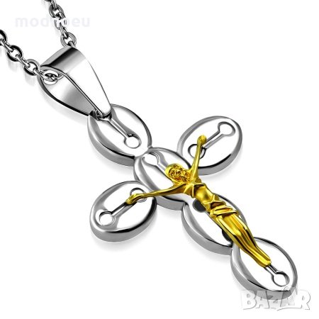 Кръст с разпятие в златисто, снимка 1 - Колиета, медальони, синджири - 33135114