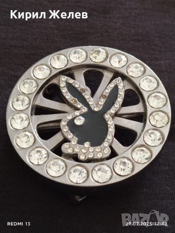 Катарама за колан PLEIBOY BUNNY SPINNER с кристали винтидж 41310, снимка 6 - Колани - 51178026