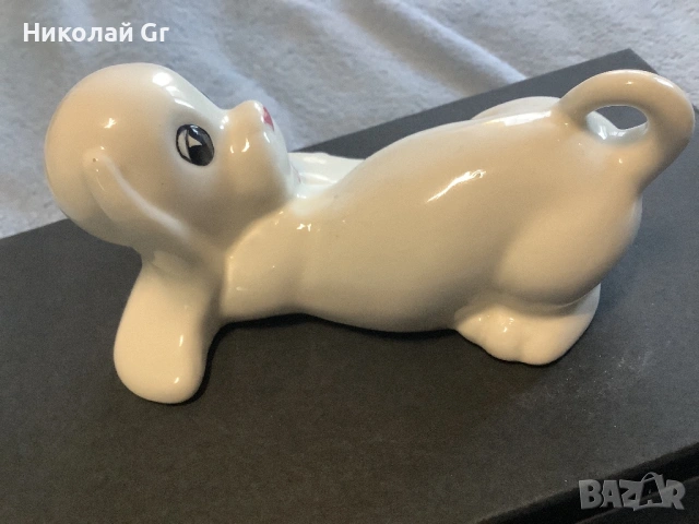 Фигурка на куче порцелан отличен състояние , снимка 3 - Фигурки - 53084570
