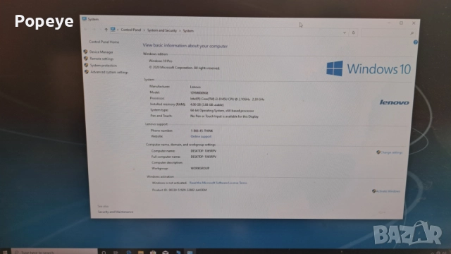 Lenovo Tiny M630e Mini PC Intel Core i3-8145U, снимка 8 - За дома - 52709440