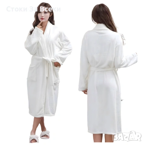 Дамски мек халат с връзки - класически комфорт, снимка 2 - Други - 53490768