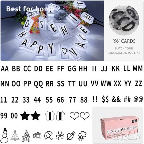 Светлинна верига от 20 кутиики + букви и цифри Seddex LED, снимка 5 - Декорация за дома - 37293050