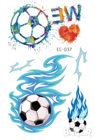Водоустойчиви детски татуировки с футболни топки, снимка 3 - Други - 43393732