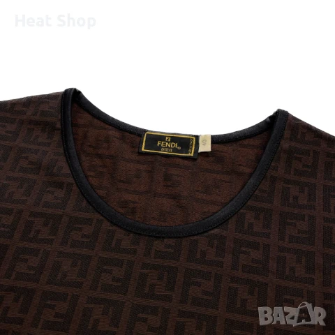 Дамска тениска Fendi Roma Brown Monogram T-Shirt, снимка 3 - Тениски - 50503536