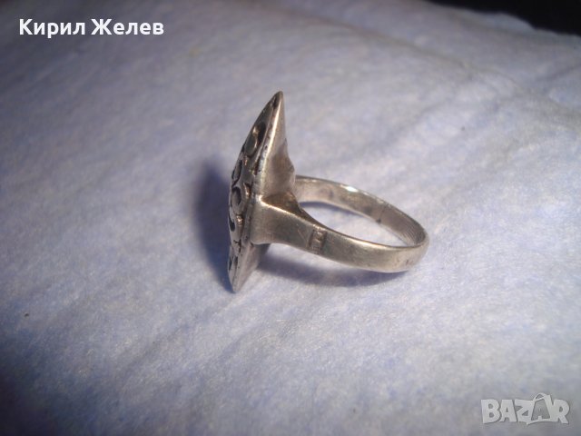 СТАРИНЕН АЖУРЕН АР НУВО СРЕБЪРЕН ФЛОРАЛЕН ПРЪСТЕН ВИСОКА ПРОБА СРЕБРО МАЙСТОРСКА РАБОТА УНИКАТ 7141, снимка 10 - Антикварни и старинни предмети - 37395445