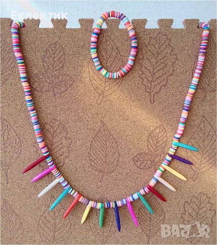 Слънчево настроение -- комплект гердан и гривна, снимка 3 - Бижутерийни комплекти - 28717901