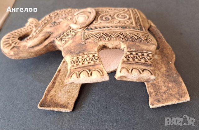 Атрактивно керамично слонче Индия, снимка 4 - Антикварни и старинни предмети - 42975133