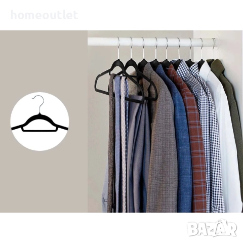 ПРОМОЦИЯ Кадифени закачалки с лента за аксесоари (к-кт от 54 бр.) X0016LGNTR, снимка 5 - Закачалки - 51654368