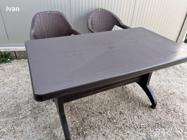 Пластмасова маса 120х70 см 140х80 см, снимка 2 - Градински мебели, декорация  - 44929224