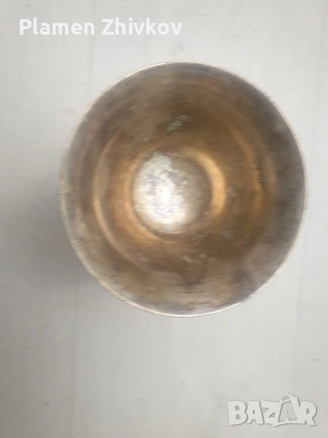 метална посребрена стара чаша с високо столче , снимка 5 - Колекции - 53492866