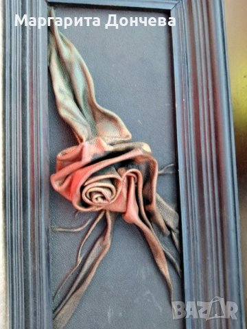 интересна картина изработена от кожа, снимка 1