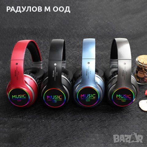 Мултифункционални слушалки VJ033, Bluetooth, FM, MP3, микрофон, Micro SD, LED светлини / 4054, снимка 3 - Bluetooth слушалки - 35413255