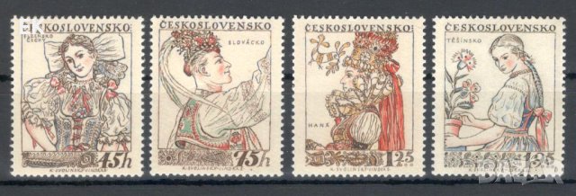 Чехословакия, 1957 г. - пълна серия чисти марки, носии, 2*1