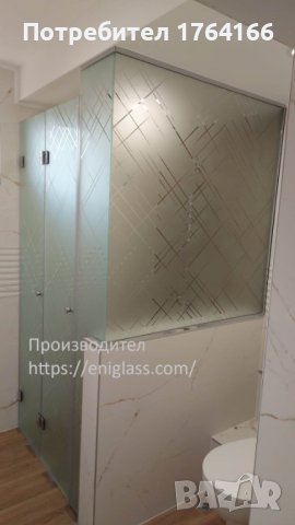 душ кабина с орнаментно  закалено стъкло, снимка 4 - Душ кабини и вани - 43724582