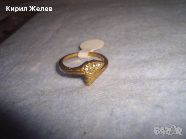 НЕЖЕН ПОЗЛАТЕН ДАМСКИ ЭЕШЪН ПРЪСТЕН с ФАСЕТИРАНИ ЦИРКОНИ - НОВ 27662, снимка 5 - Пръстени - 37463626