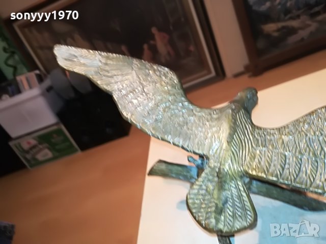 ГОЛЯМА ПТИЦА 46СМ-МЕД/МЕСИНГ 1001231554, снимка 8 - Антикварни и старинни предмети - 39255923