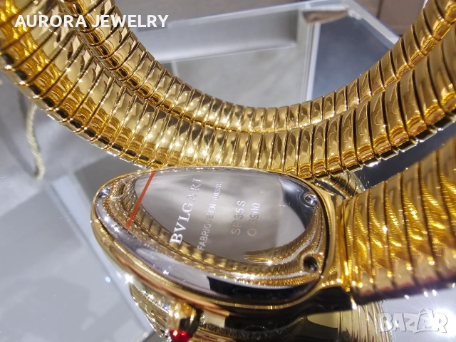 BVLGARI Serpenti Tubogas Snake Gold Diamonds Дамски Часовник, снимка 10 - Дамски - 53058199