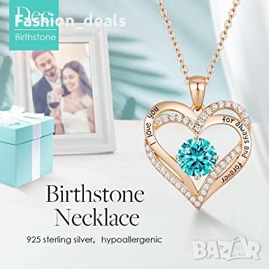 Нова Стилна Дамска огърлица с кристали Сърце Циркон Колие Подарък жена, снимка 4 - Колиета, медальони, синджири - 36474677