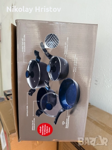 Кухненски сет от 3 тенджери с капак и един тиган , снимка 2 - Съдове за готвене - 52966407