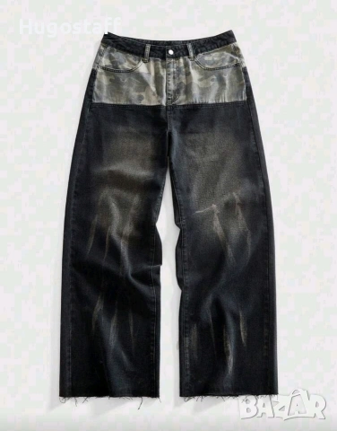 Нови baggy дънки Casual Loose Fit Jeans двойни камуфлажни панталони карго Л/34