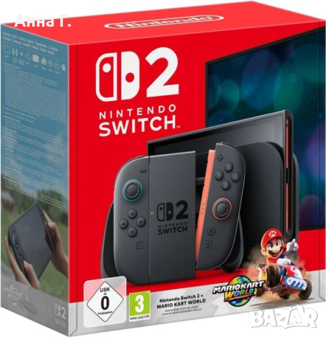 Nintendo Switch 2 + Mario Kart World, снимка 4 - Nintendo конзоли - 53399384