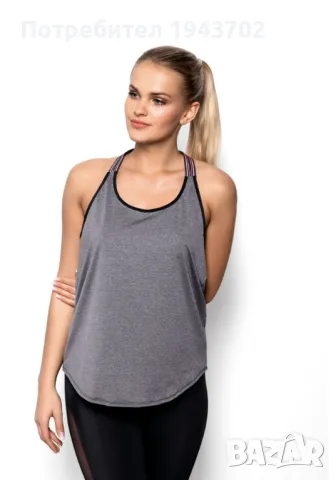 Спортен топ в сив цвят Adriana, снимка 2 - Корсети, бюстиета, топове - 48118070