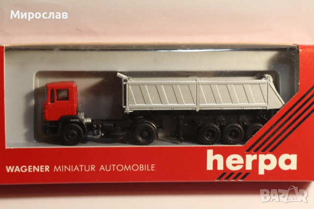 HERPA H0 1/87 MAN САМОСВАЛ ГОНДОЛА КАМИОН МОДЕЛ, снимка 5 - Колекции - 53214639