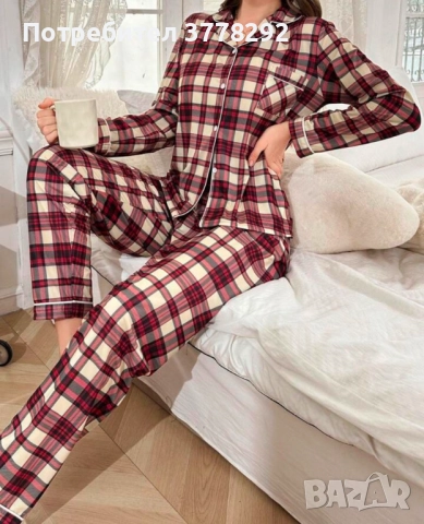 Дамска пижама, Нова, р-р L - 40-42, 25 лв ГО - до 110 см Дължина горна част - 66 см Панталон-108см, 