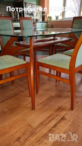 Продавам маса за хранене , 6 стола и холна масичка , снимка 1